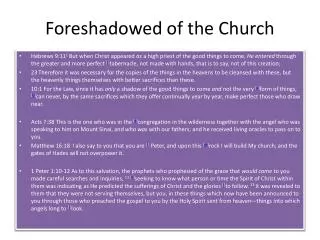 Foreshadowed of the Church