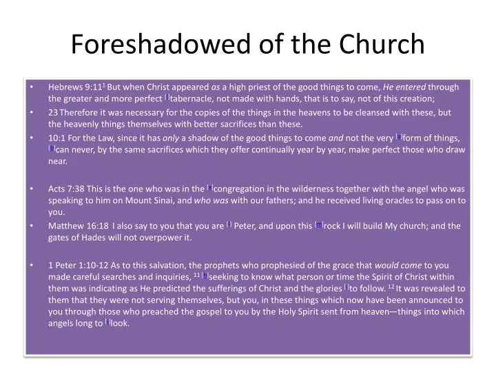 foreshadowed of the church