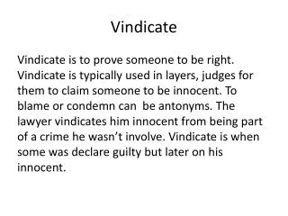 Vindicate