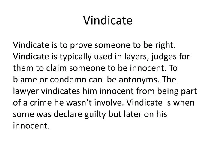 vindicate