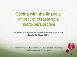 Coping with the financial impact of disasters: a micro-perspective