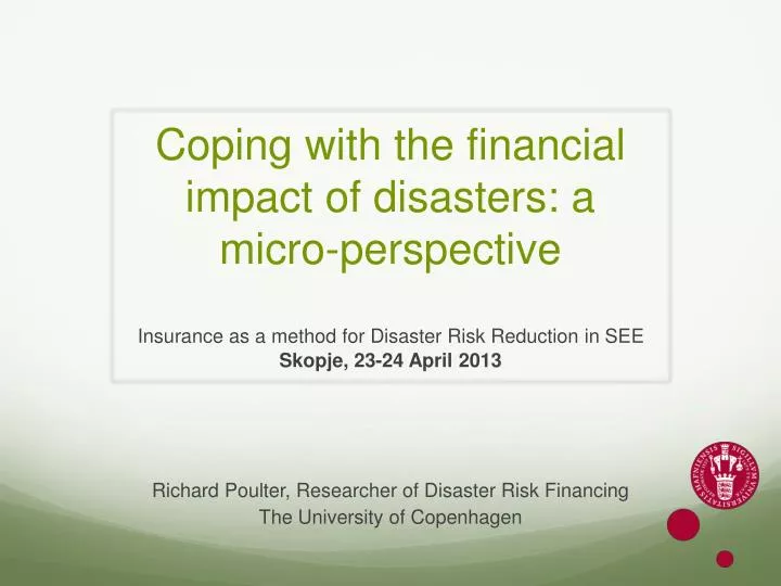 coping with the financial impact of disasters a micro perspective