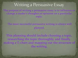 Writing a Persuasive Essay