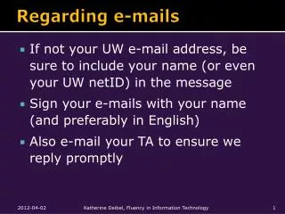 Regarding e-mails
