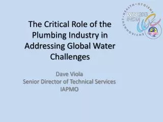 The Critical Role of the Plumbing Industry in Addressing Global Water Challenges