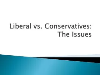 Liberal vs. Conservatives: The Issues