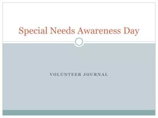 Special Needs Awareness Day