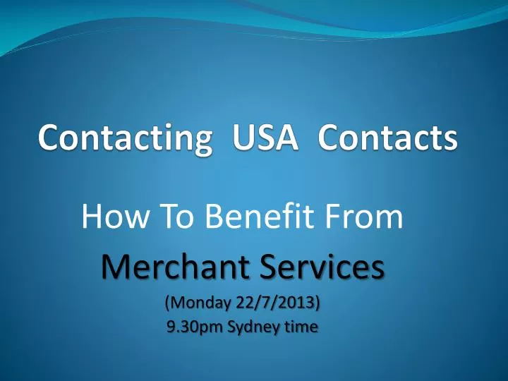 contacting usa contacts
