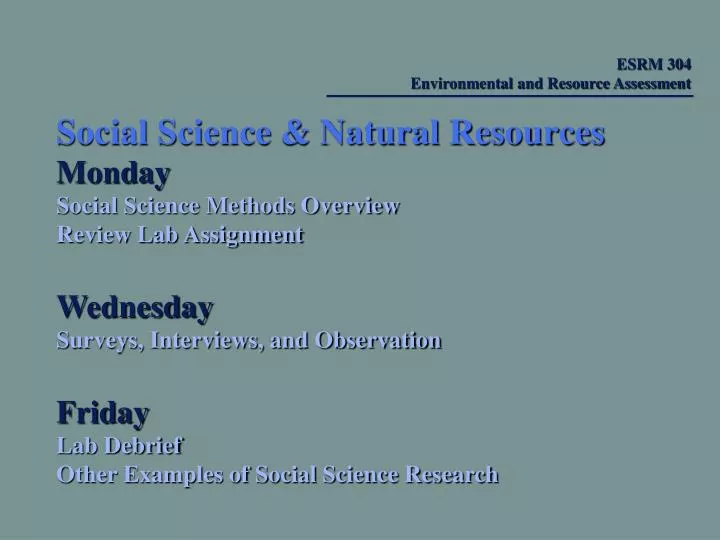 social science natural resources