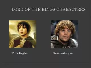 Lord of the Rings Characters