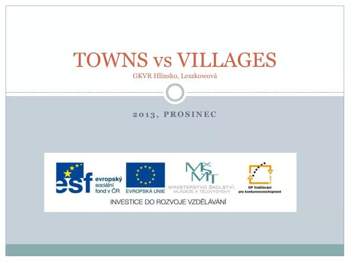 towns vs villages gkvr hlinsko leszkowov