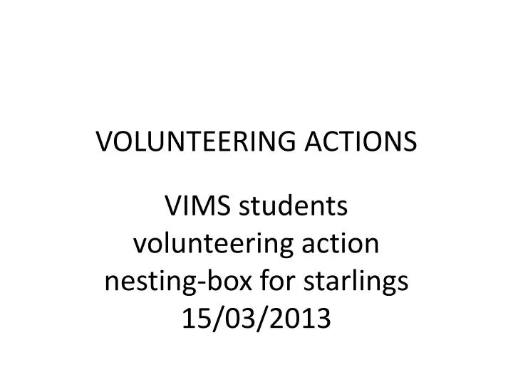 volunteering actions