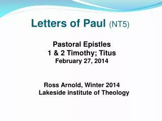 Letters of Paul (NT5)