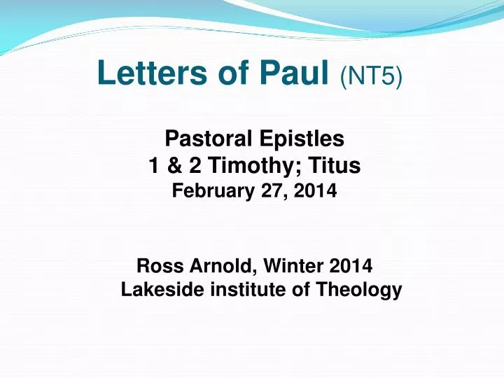 letters of paul nt5