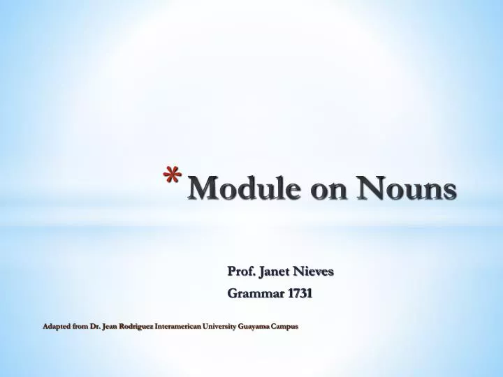 module on nouns