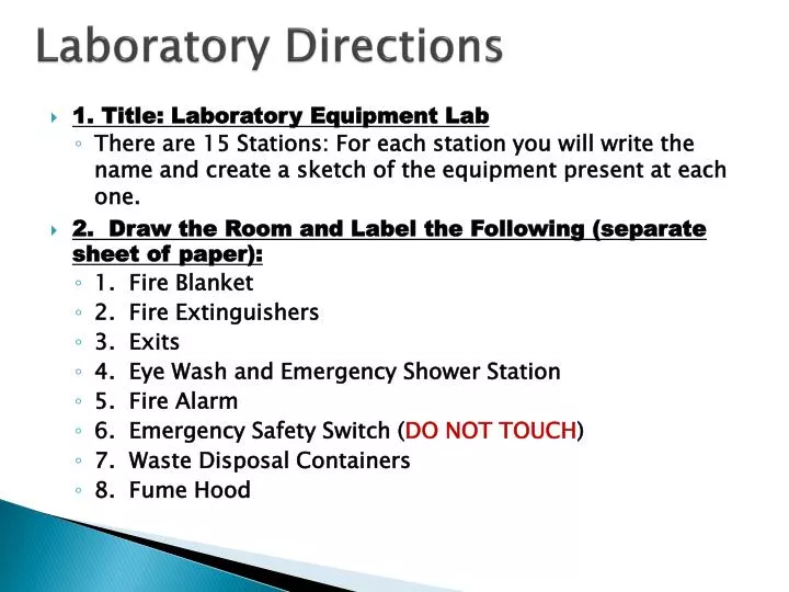 laboratory directions