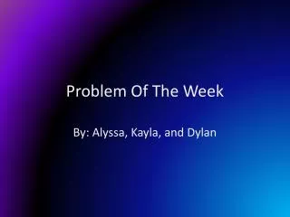problem of the week