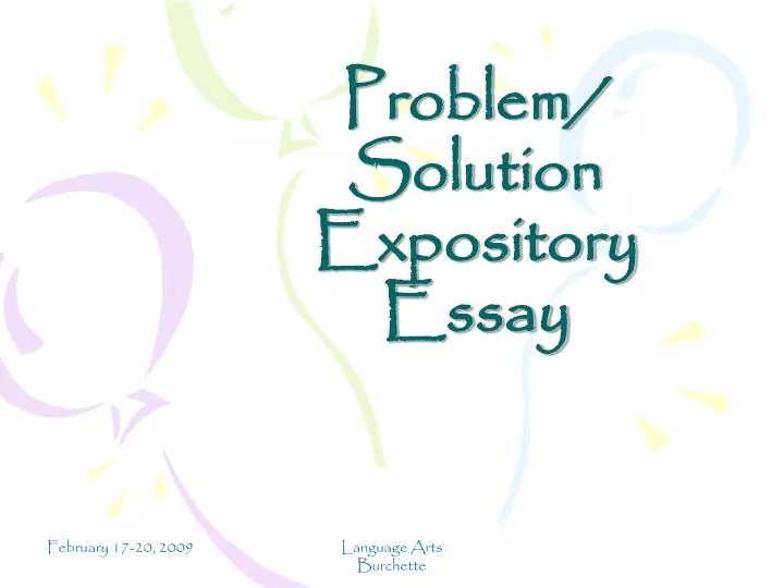 problem solution expository essay