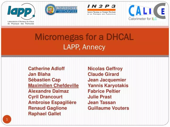 micromegas for a dhcal lapp annecy