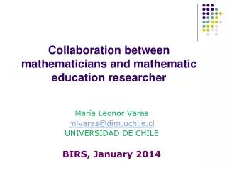 Collaboration between mathematicians and mathematic education researcher