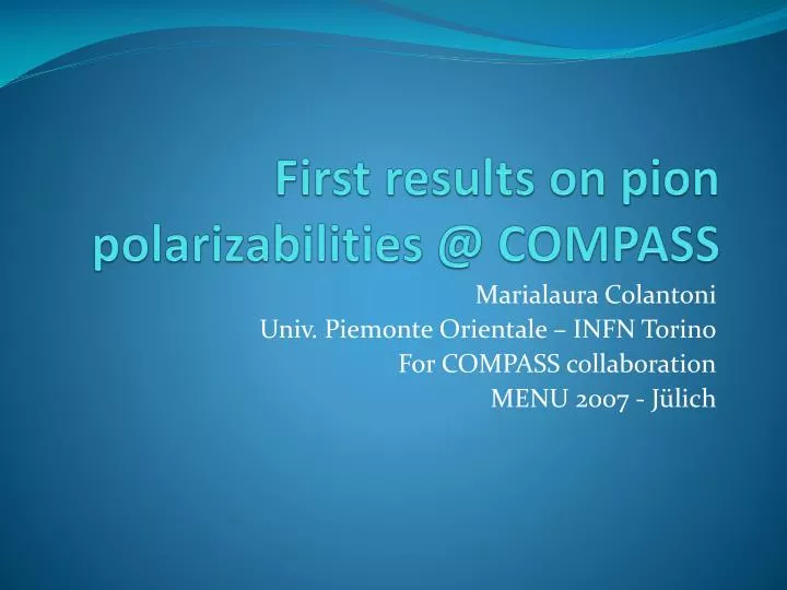first results on pion polarizabilities @ compass