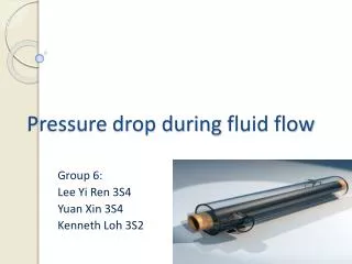 Pressure drop during fluid flow