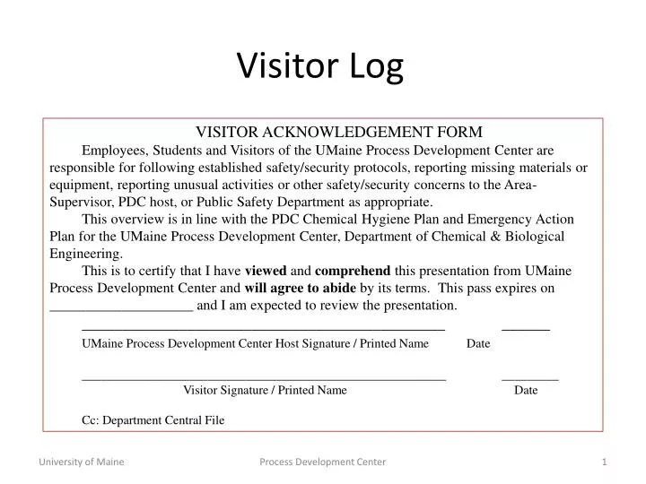 visitor log