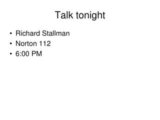 Talk tonight