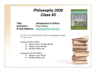 Philosophy 2030 Class #3