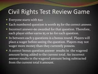Civil Rights Test Review Game