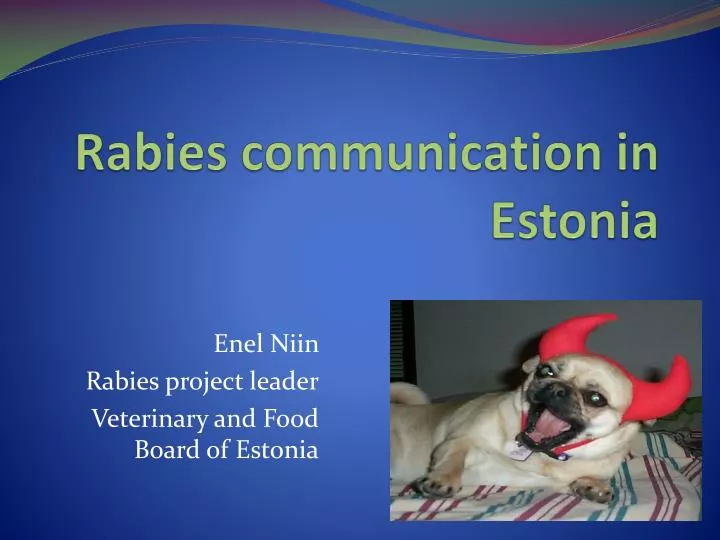 rabies communication in estonia