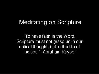 meditating on scripture