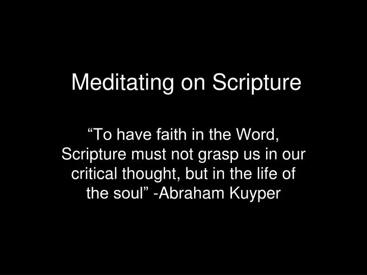meditating on scripture