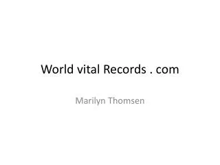 World vital Records . com