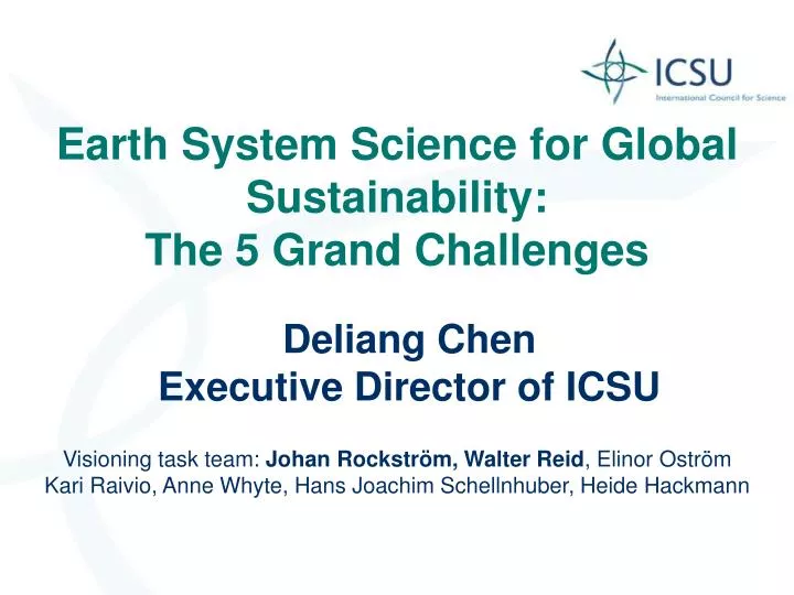 earth system science for global sustainability the 5 grand challenges