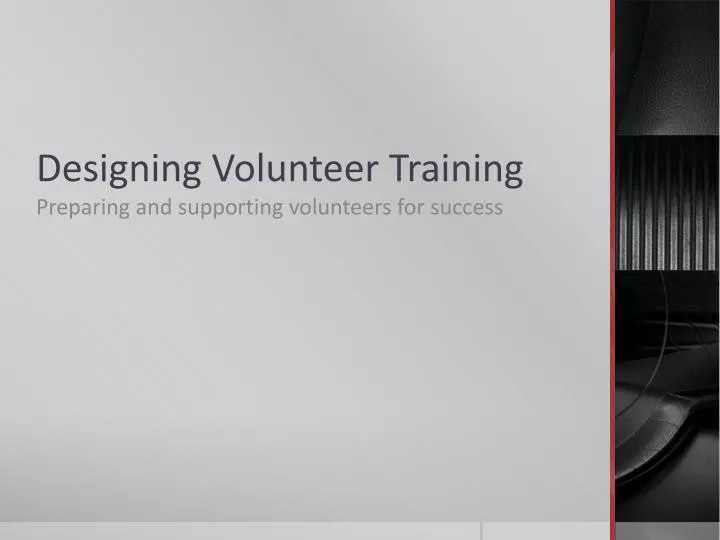 designing volunteer training