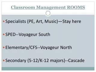 Classroom Management ROOMS