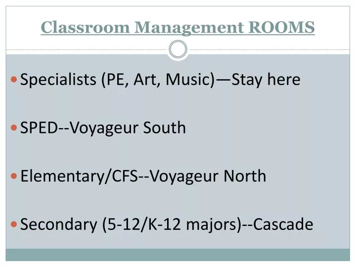classroom management rooms