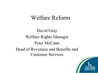 Welfare Reform