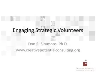 Engaging Strategic Volunteers