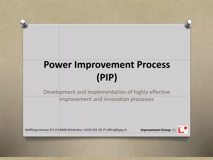 power improvement process pip