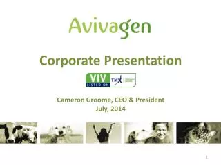 Corporate Presentation Cameron Groome , CEO &amp; President July, 2014