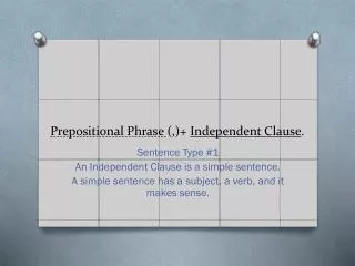 Prepositional Phrase (,)+ Independent Clause .