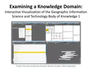 Project Overview by Marilyn Stowell , Masters Student, SDSU Geography