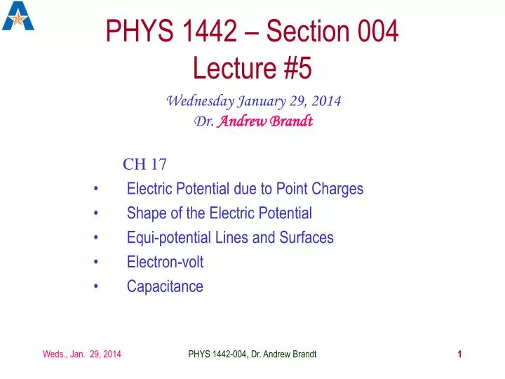 phys 1442 section 004 lecture 5