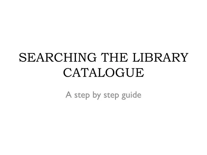 searching the library catalogue