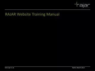 RAJAR Website Training Manual