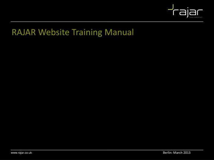 rajar website training manual