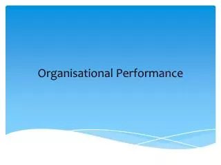 Organisational Performance
