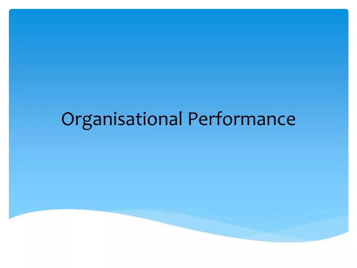 organisational performance